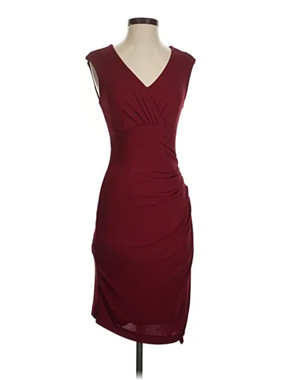 Pre-owned Assorted Brands Cocktail Dress In Burgundy