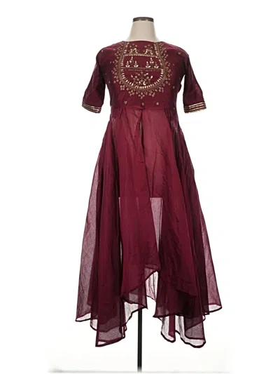 Pre-owned Assorted Brands Cocktail Dress In Burgundy