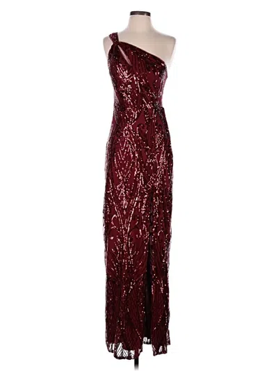 Pre-owned Assorted Brands Cocktail Dress In Burgundy