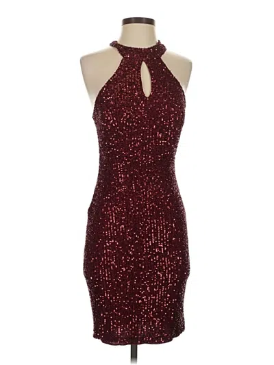 Pre-owned Assorted Brands Cocktail Dress In Burgundy