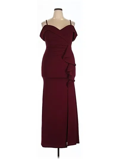 Pre-owned Assorted Brands Cocktail Dress In Burgundy