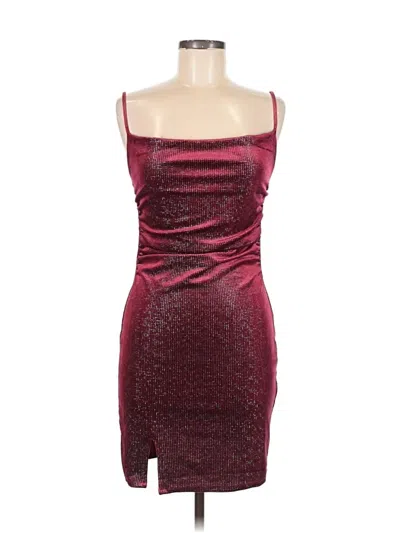 Pre-owned Assorted Brands Cocktail Dress In Burgundy
