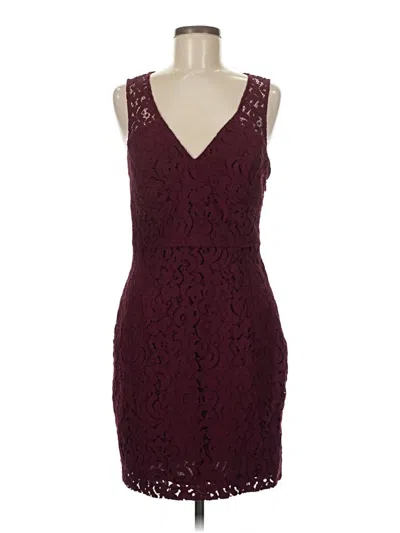 Pre-owned Assorted Brands Cocktail Dress In Burgundy