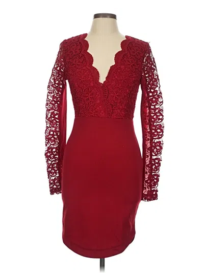 Pre-owned Assorted Brands Cocktail Dress In Burgundy