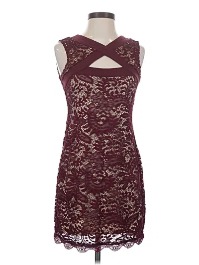 Pre-owned Assorted Brands Cocktail Dress In Burgundy