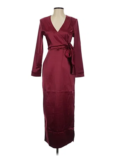Pre-owned Assorted Brands Cocktail Dress In Burgundy