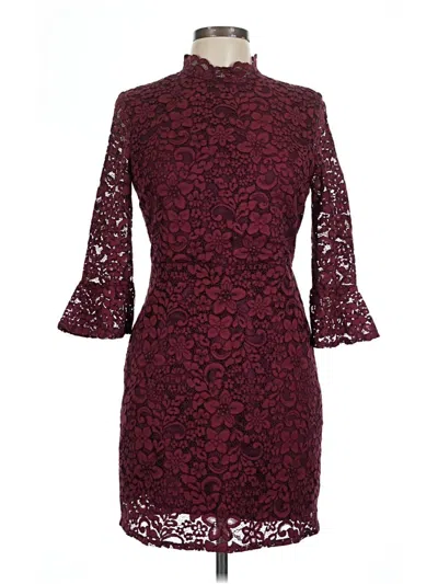 Pre-owned Assorted Brands Cocktail Dress In Burgundy