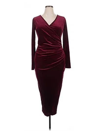 Pre-owned Assorted Brands Cocktail Dress In Burgundy