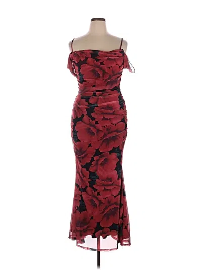 Pre-owned Assorted Brands Cocktail Dress In Burgundy