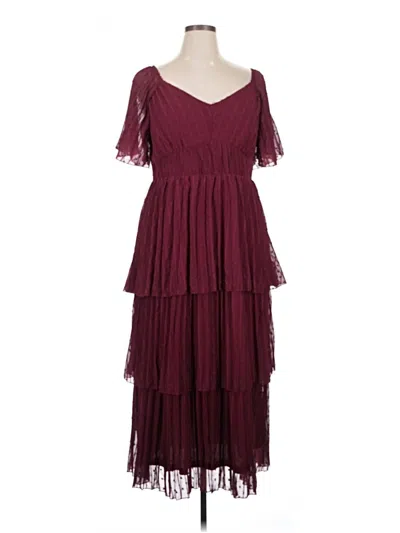 Pre-owned Assorted Brands Cocktail Dress In Burgundy