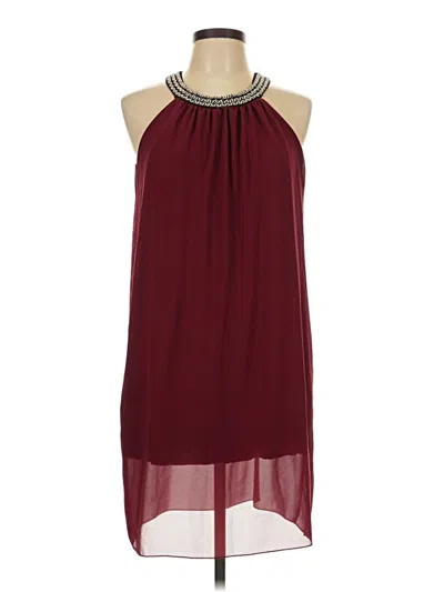 Pre-owned Assorted Brands Cocktail Dress In Burgundy