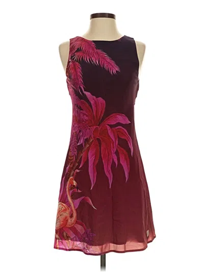 Pre-owned Assorted Brands Cocktail Dress In Burgundy