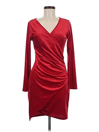 Pre-owned Assorted Brands Cocktail Dress In Burgundy