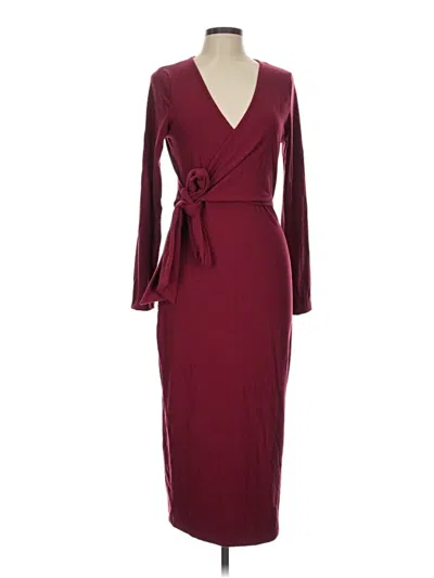 Pre-owned Assorted Brands Cocktail Dress In Burgundy