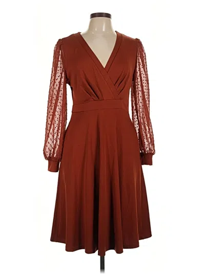 Pre-owned Assorted Brands Cocktail Dress In Burgundy