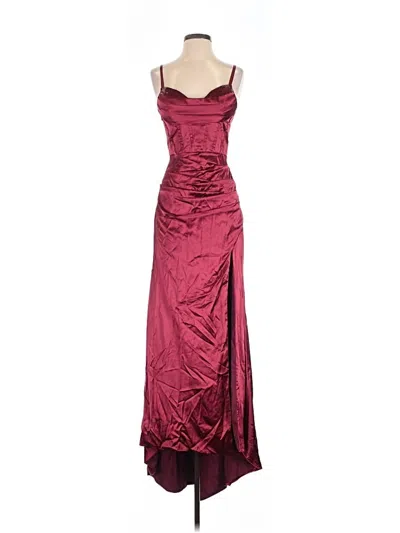 Pre-owned Assorted Brands Cocktail Dress In Burgundy