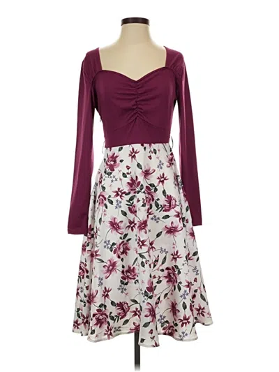 Pre-owned Assorted Brands Cocktail Dress In Burgundy