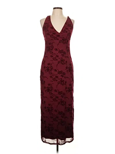 Pre-owned Assorted Brands Cocktail Dress In Burgundy