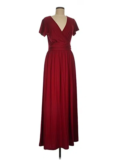 Pre-owned Assorted Brands Cocktail Dress In Burgundy