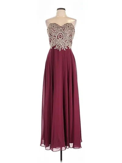 Pre-owned Assorted Brands Cocktail Dress In Burgundy