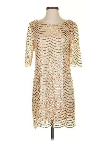 Pre-owned Assorted Brands Cocktail Dress In Gold