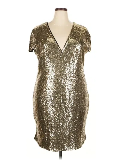 Pre-owned Assorted Brands Cocktail Dress In Gold