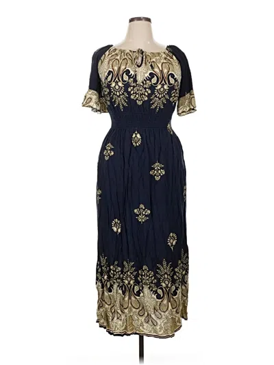 Pre-owned Assorted Brands Cocktail Dress In Gold