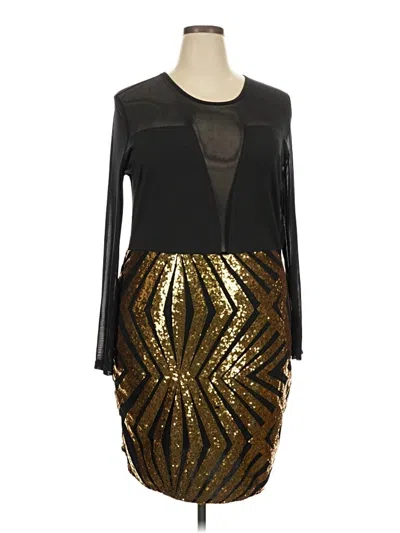 Pre-owned Assorted Brands Cocktail Dress In Gold