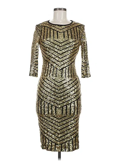 Pre-owned Assorted Brands Cocktail Dress In Gold