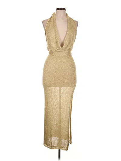Pre-owned Assorted Brands Cocktail Dress In Gold