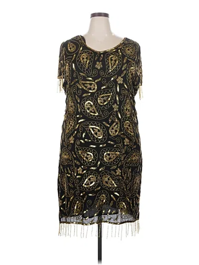 Pre-owned Assorted Brands Cocktail Dress In Gold