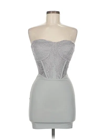 Pre-owned Assorted Brands Cocktail Dress In Gray