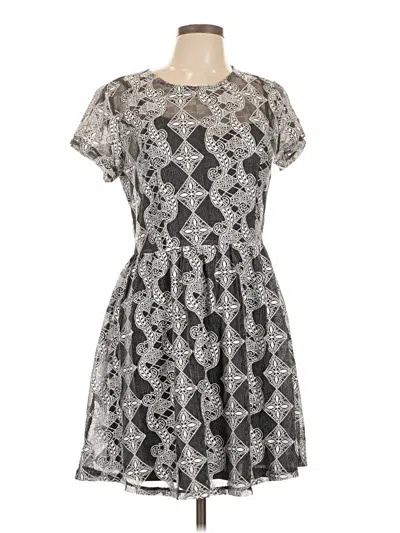 Pre-owned Assorted Brands Cocktail Dress In Gray