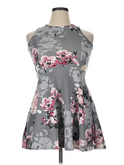 Pre-owned Assorted Brands Cocktail Dress In Gray