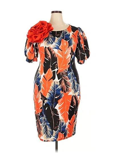 Pre-owned Assorted Brands Cocktail Dress In Orange