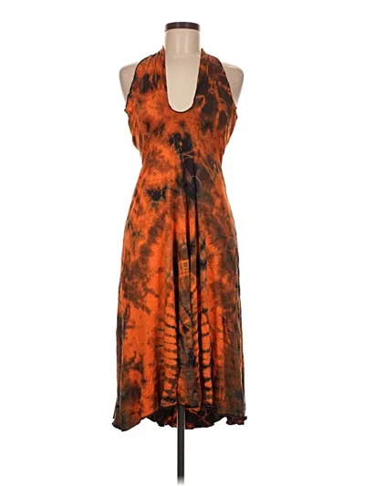 Pre-owned Assorted Brands Cocktail Dress In Orange