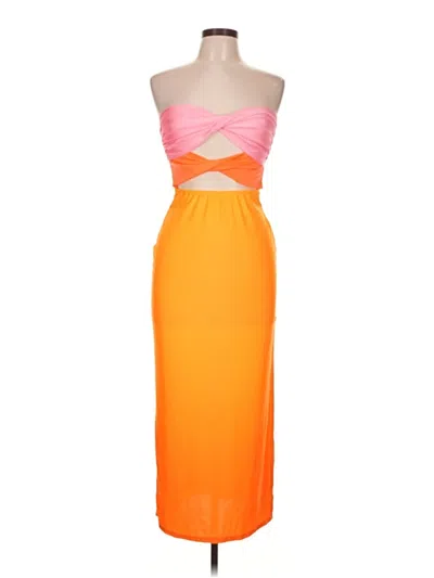 Pre-owned Assorted Brands Cocktail Dress In Orange