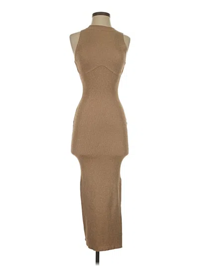Pre-owned Assorted Brands Cocktail Dress In Tan