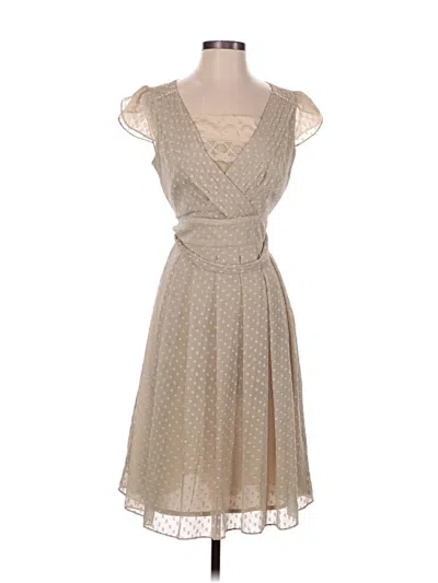 Pre-owned Assorted Brands Cocktail Dress In Tan