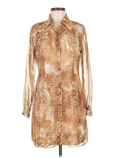 Pre-owned Assorted Brands Cocktail Dress In Tan