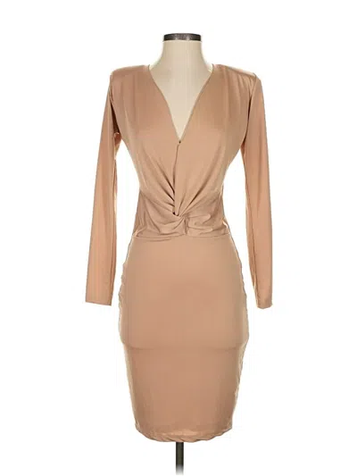 Pre-owned Assorted Brands Cocktail Dress In Tan