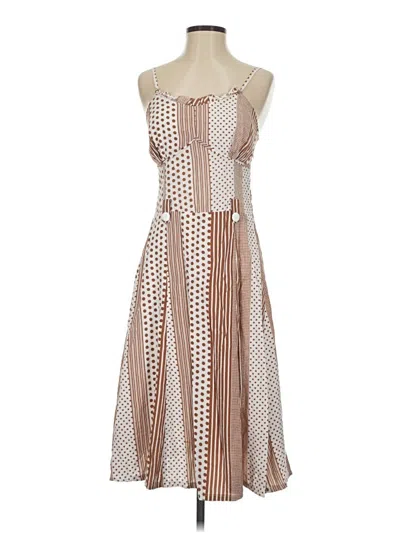 Pre-owned Assorted Brands Cocktail Dress In Tan