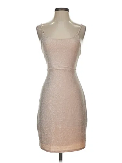 Pre-owned Assorted Brands Cocktail Dress In Tan