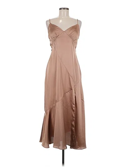 Pre-owned Assorted Brands Cocktail Dress In Tan