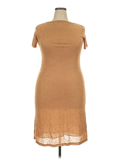 Pre-owned Assorted Brands Cocktail Dress In Tan
