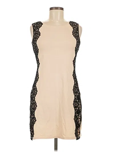 Pre-owned Assorted Brands Cocktail Dress In Tan