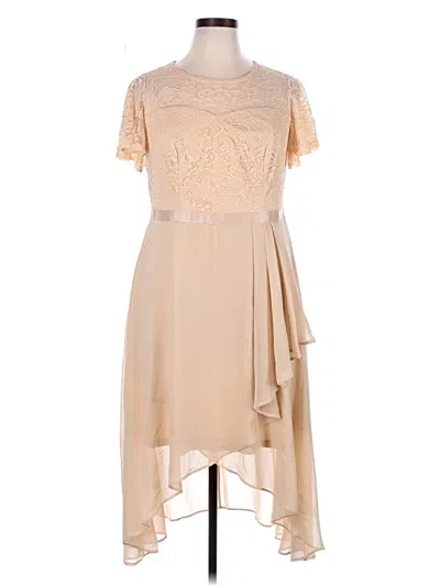 Pre-owned Assorted Brands Cocktail Dress In Tan