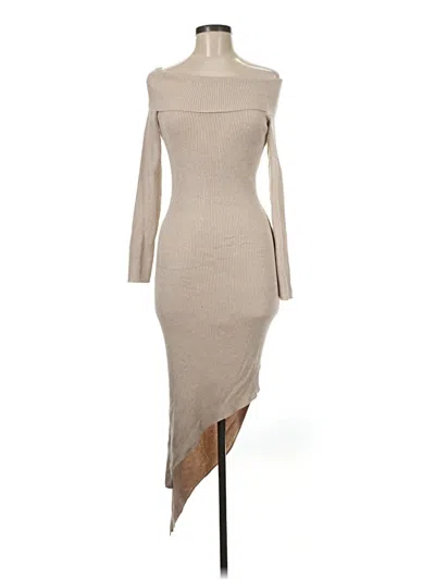 Pre-owned Assorted Brands Cocktail Dress In Tan
