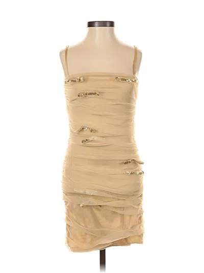 Pre-owned Assorted Brands Cocktail Dress In Tan