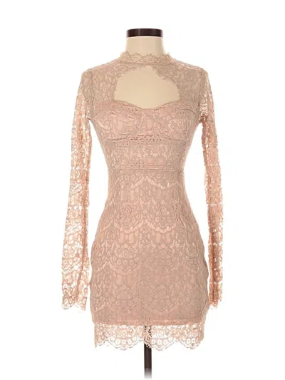 Pre-owned Assorted Brands Cocktail Dress In Tan